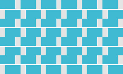 abstract light blue gray background with square rectangular block pattern repeat seamless style design for fabric printing, traditionally fabric print pattern, white border line, blue brick wall