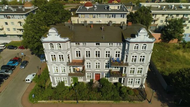 Street Dabrowskiego Osiedle Domy Bloki Wejherowo Aerial View Poland