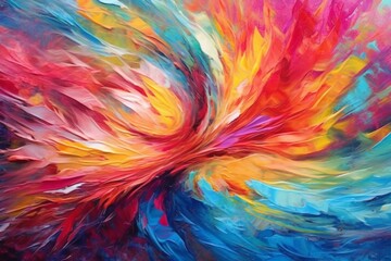 A captivating abstract acrylic painting featuring a harmonious blend of blue and orange tones, creating a sense of ethereal beauty and sophistication
