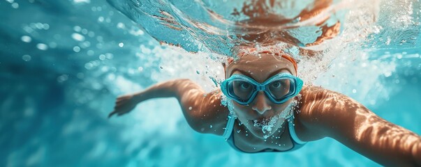 professional swimming athlete - obrazy, fototapety, plakaty