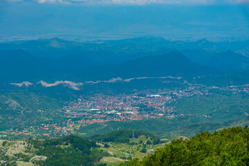 Fototapeta na wymiar Aerial view of Cetinje in Montenegro