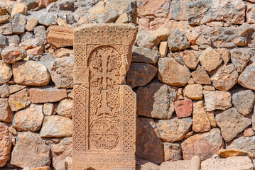 Khachkars in Noravank monastery in Armenia