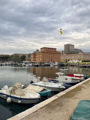 Italy,Teatro Margherita,Theater Margherita,boats in the Apulia region, Adriatic sea, Southern...