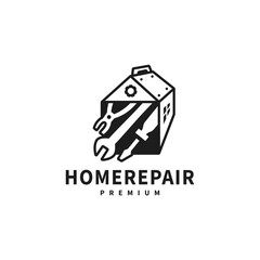 vintage home service repair logo design illustration 2