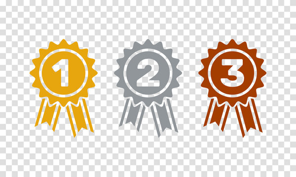 1st 2nd 3rd place awards, flat solid vector set