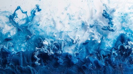 Fototapeta na wymiar Abstract splash, cobalt blue, ink drop spread, ocean depth concept
