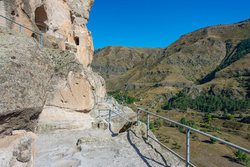 Panorama view of Vardzia caves in Georgia © dudlajzov
