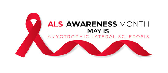 ALS awareness month is observed each year in may. It's  raise awareness of the disease, share stories from people living with ALS.Banner poster, flyer and background design.