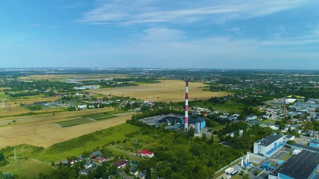 Beautiful Panorama Of Pabianice Aerial View Poland