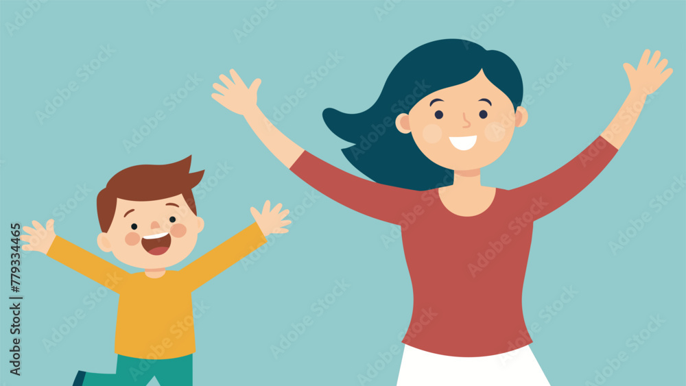Poster a child running into their parents arms with open arms and a big smile showing the secure attachment