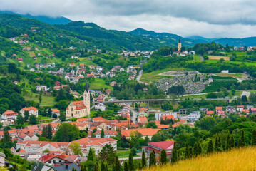Aerial view of Croatian town Krapina