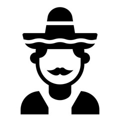Mariachi mexico people icon