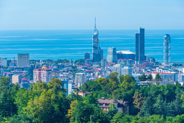Obraz premium Panorma view of Batumi from Anuria mountain in Georgia