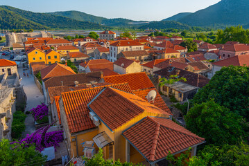 Aerial view of Croatian town Ston