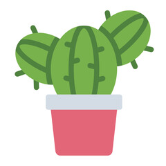 Cactus pot plant icon - obrazy, fototapety, plakaty