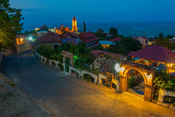 Sunset view of Sighnaghi town in Georgia
