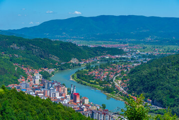 Panorama of Bosnian town Zvornik