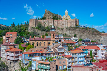 Panorama view of Narikala fortress in Tbilisi, Georgia © dudlajzov