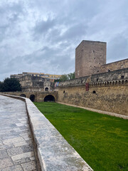 Fototapeta na wymiar Bari, Italy, springtime, Castle,Castello Svevo di Bari, Castello Normanno-Svevo, Norman-Swabian Castle in Bari, Apulia