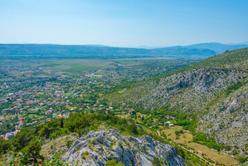 Panorama view of Bosnian town Blagaj