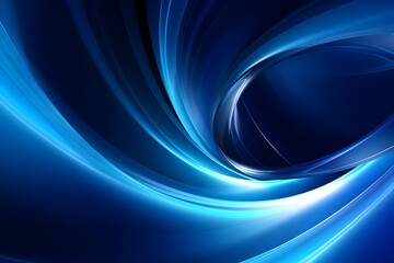 Hypnotic Neon Blue Warp Tunnel Swirling in Abstract Futuristic Space Backdrop with Fluid Geometric Patterns and Dynamic Fractals