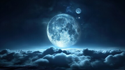 Naklejka na ściany i meble Moonlit Tranquility Serene Moon for Celestial Enthusiasts