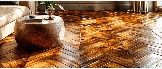 Textured Wooden Flooring, Providing a Rustic and Durable Surface for Interior Design Projects - obrazy, fototapety, plakaty