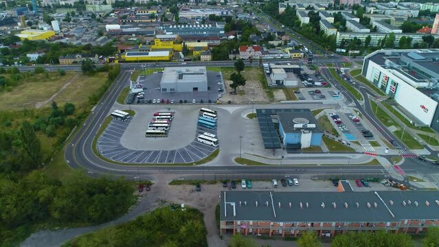 Bus Station Kalisz Dworzec Autobusowy Pks Aerial View Poland