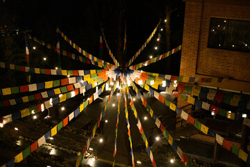 tibetan flags as seen in Nagarkot