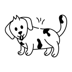 Modern doodle icon of a little dog
