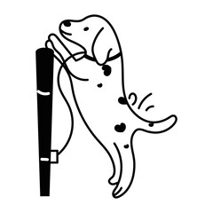 Here’s a doodle icon of a playing dog 