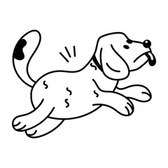Here’s a doodle icon of a jumping puppy 