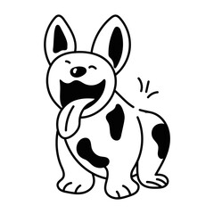 Premium glyph icon of a happy puppy 