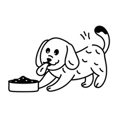 Ready to use doodle icon of dog food 