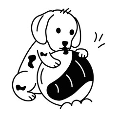 Download glyph icon of a pet ball 