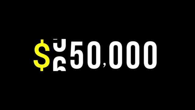 650K Dollars Count Black screen | $650,000 Money Number Counter Animation