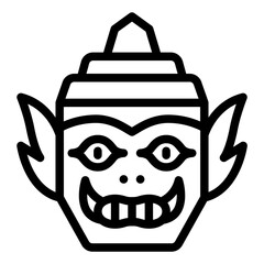 Khon Mask traditional thai mask icon