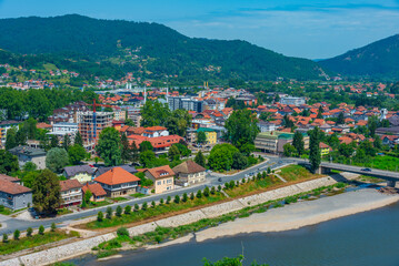 Fototapeta na wymiar Cityscape of Bosnian town Maglaj