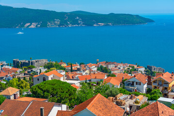 Aerial view of Herceg Novi in Montenegro - obrazy, fototapety, plakaty