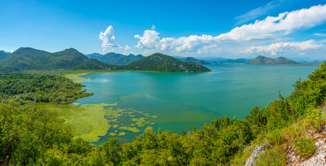 Panorama view of Skadar lake in Montenegro