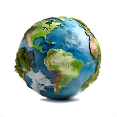 earth globe on white on transparent png background	
 - obrazy, fototapety, plakaty