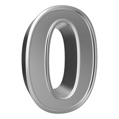 0 Number 3D Silver