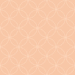 Seamless tan peach circles stitched outlines textile pattern vector