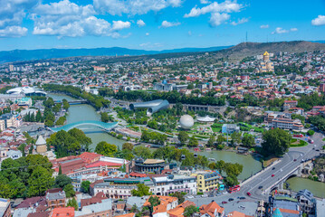 Panorama view of downtown Tbilisi in Georgia © dudlajzov