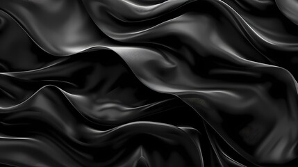 Abstract 3d wave silk textured solid black color background,  for home decor, wall art, digital art...