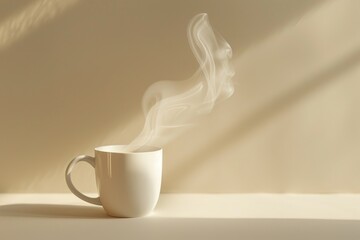 A white ceramic coffee mug mockup with copy space for design, Generative AI