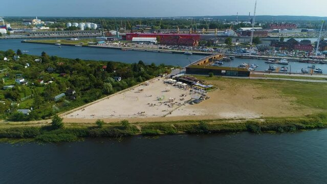 Bielawa Plaza North East Marina Szczecin Odra Zachodnia Aerial View Poland