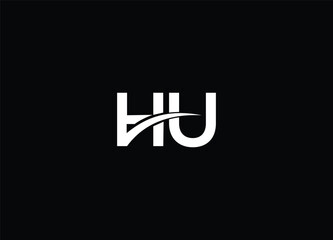 Fototapeta na wymiar HU creative letter logo design and initial logo
