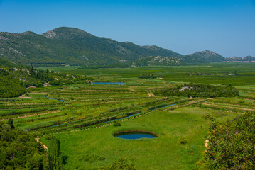 Lookout over Neretva valley in Croatia