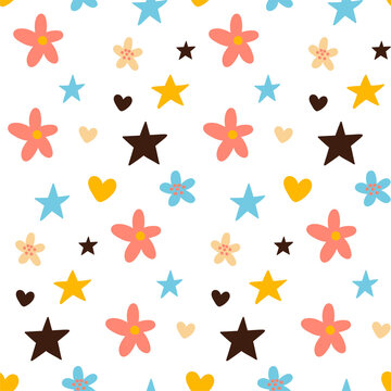 Colorful seamless pattern with transparent background, PNG.
Honey collection set. Floral background.